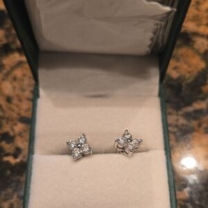 Elegant Moissanite Silver 925 Studded Earrings